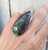 Stunning Large Teardrop Rainbow Labradorite Sterling Silver Statement Ring Size 7 