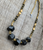 Black Onyx Nugget Gold Plated Beaded Choker Necklace
