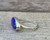 Horizontal Set Cobalt Blue Oval Lapis Lazuli Sterling Silver Ring