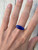 Horizontal Set Cobalt Blue Oval Lapis Lazuli Sterling Silver Ring