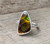 Free Form Multi Colored Ammolite Sterling Silver Ring 