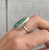 Teardrop Green Blue Monarch Sterling Opal Statement Ring Size 8-8.5
