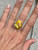 Large Oval Honey Yellow Copper Turquoise Sterling Silver Ring Made to Order