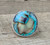 Large Round Blue Yellow Green Monarch Sterling Opal Ring Sizes 8.5-9.5