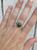 Green Strawberry Quartz Sterling Silver Ring with Floral Ring Band 8.5-9.5