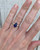 Dainty Diamond Shaped Faceted Iolite Sterling Silver Ring Size 6-6.5