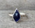 Dainty Diamond Shaped Faceted Iolite Sterling Silver Ring Size 7.5-8