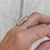 Large Oval Faceted White and Orange Agate Sterling Silver Ring Size 7.25-7.75