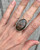 Large Oval Rose Gray Labradorite Sterling Silver Statement Ring Size 7.75