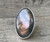 Large Oval Rose Gray Labradorite Sterling Silver Statement Ring Size 7.75