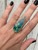 Large Teardrop Blue Green Monarch Sterling Opal Sterling Silver Ring Size 8