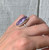 Oval Faceted Purple Black Charoite Sterling Silver Ring Size 5.75-6.25