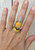 Large Teardrop or Pear Shaped Bumblebee Jasper Sterling Silver Ring Size 8.75
