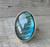Large Oval Bright Blue Flashy Labradorite Statement Ring Size 8.75