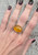 Horizontal Rich Yellow Oval Agate Sterling Silver Ring