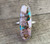 Long Oval Bronze Pink Turquoise Opal Copper Sterling Silver Ring Made to Order