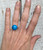 Elegant Minimalist Round Cobalt Blue Howlite Sterling Silver Ring