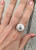 Large Round Off White Pink Mexican Fire Opal Sterling Silver Ring Size 8-8.5