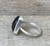 Free Form Faceted Black Spinel Sterling Silver Statement Ring Size 7.75 - 8.25
