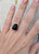 Geometric Free Form Faceted Black Spinel Sterling Silver Statement Ring Size 5.5-6