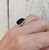Geometric Free Form Faceted Black Spinel Sterling Silver Statement Ring Size 5.5-6