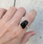 Geometric Free Form Faceted Black Spinel Sterling Silver Statement Ring 9.5-10