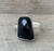 Geometric Free Form Faceted Black Spinel Sterling Silver Statement Ring 9.5-10