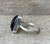 Geometric Free Form Faceted Black Spinel Sterling Silver Statement Ring Made to Order