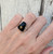 Geometric Free Form Faceted Black Spinel Sterling Silver Statement Ring Made to Order