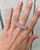 Horizontal Hexagon Pink Rose Quartz Wand Double Terminated Point Sterling Silver Ring 