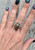 Brown Yowah Wood Bright Accents Opal Sterling Silver Ring Size 9.75-10.25