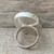 Large Oval White Rainbow Moonstone Boho Chic Sterling Silver Ring Size 8.5