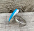 Bright Blue Veined Howlite Turquoise Sterling Silver Statement Ring 