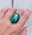 Large Oval Green Malachite Sterling Silver Ring