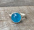 10mm Solitaire Neon Jadeite Gemstone Sterling Silver Ring 