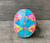 Large Oval Bright Pink Opal Blue Turquoise Inlay Sterling Silver Ring 
