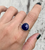 Free Form Dark Blue Faceted Lapis Lazuli Sterling Silver Ring  Size 9-9.5