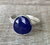Free Form Dark Blue Faceted Lapis Lazuli Sterling Silver Ring  Size 9-9.5