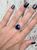Free Form Dark Blue Faceted Lapis Lazuli Sterling Silver Ring  Size 9-9.5