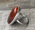 Large Oval Red Brown Green Veined Dragon Agate Sterling Silver Ring