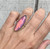 Stunning Marquise Faceted Bright Pink Purple Orange Blue Aurora Opal Quartz Doublet Sterling Silver Ring