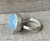 Horizontal Set Elegant Oval Light Blue Aquamarine Sterling Silver Birthstone Ring