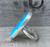 Large Oval Blue Silver Mexican Turquoise Sterling Silver Statement Ring 