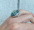 Glass Lampwork Foil Handmade Stone Sterling Silver Ring Size 7.25-7.75 