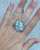 Glass Lampwork Foil Handmade Stone Sterling Silver Ring Size 7.25-7.75 