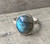 Edgy Faceted Oval Blue Flash Labradorite Sterling Silver Ring Size 8-8.5