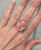 Romantic Volcano Pink Cherry Quartz Oval Sterling Silver Ring 