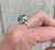 Raw Cut Faceted Oval Green Emerald Sterling Silver Ring
