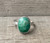 Raw Cut Faceted Oval Green Emerald Sterling Silver Ring