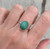 Raw Cut Faceted Oval Green Emerald Sterling Silver Ring Size 9.5-10